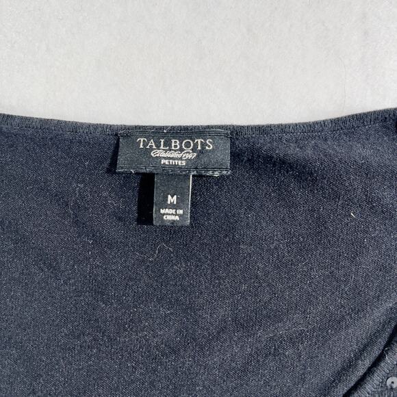 Talbots Petite Black Sequined Tank Top Woman M Petite Silk Nylon Spandex SPARKLE - Picture 2 of 10